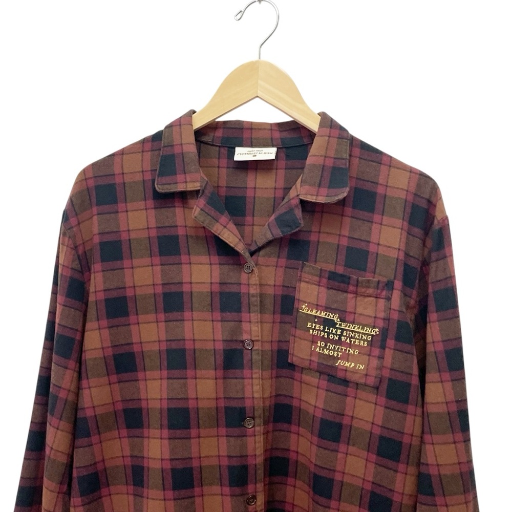 Taylor Swift Evermore Album Plaid Pajama Set I Almost Jumped In Flannel Sz Large - Picture 4 of 16